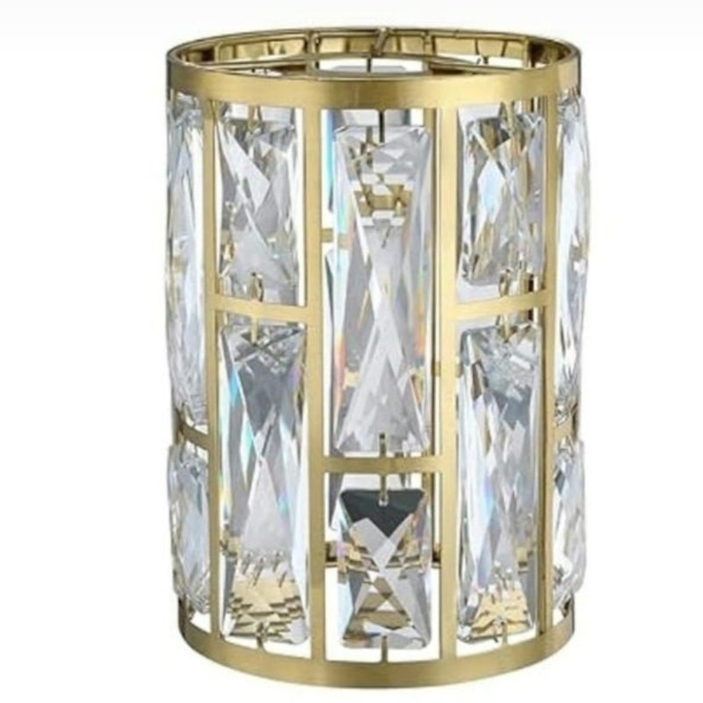 Doraimi Lighting 8.3" Crystal Farmhouse Drum Gold Ceiling Lamp Chandelier s14